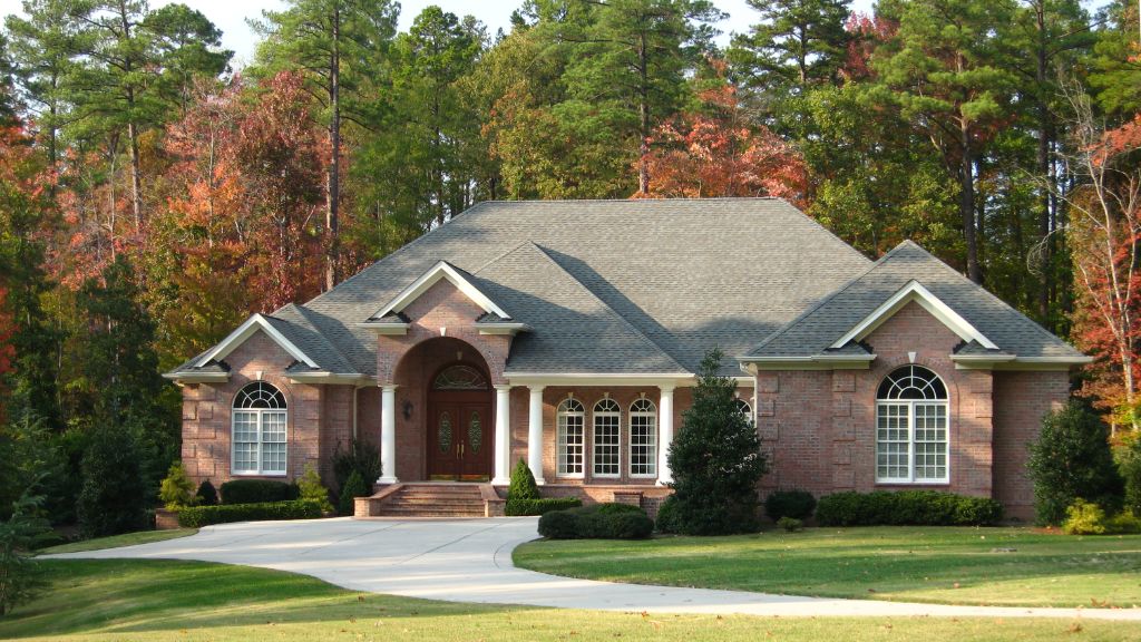 House with solid brick siding